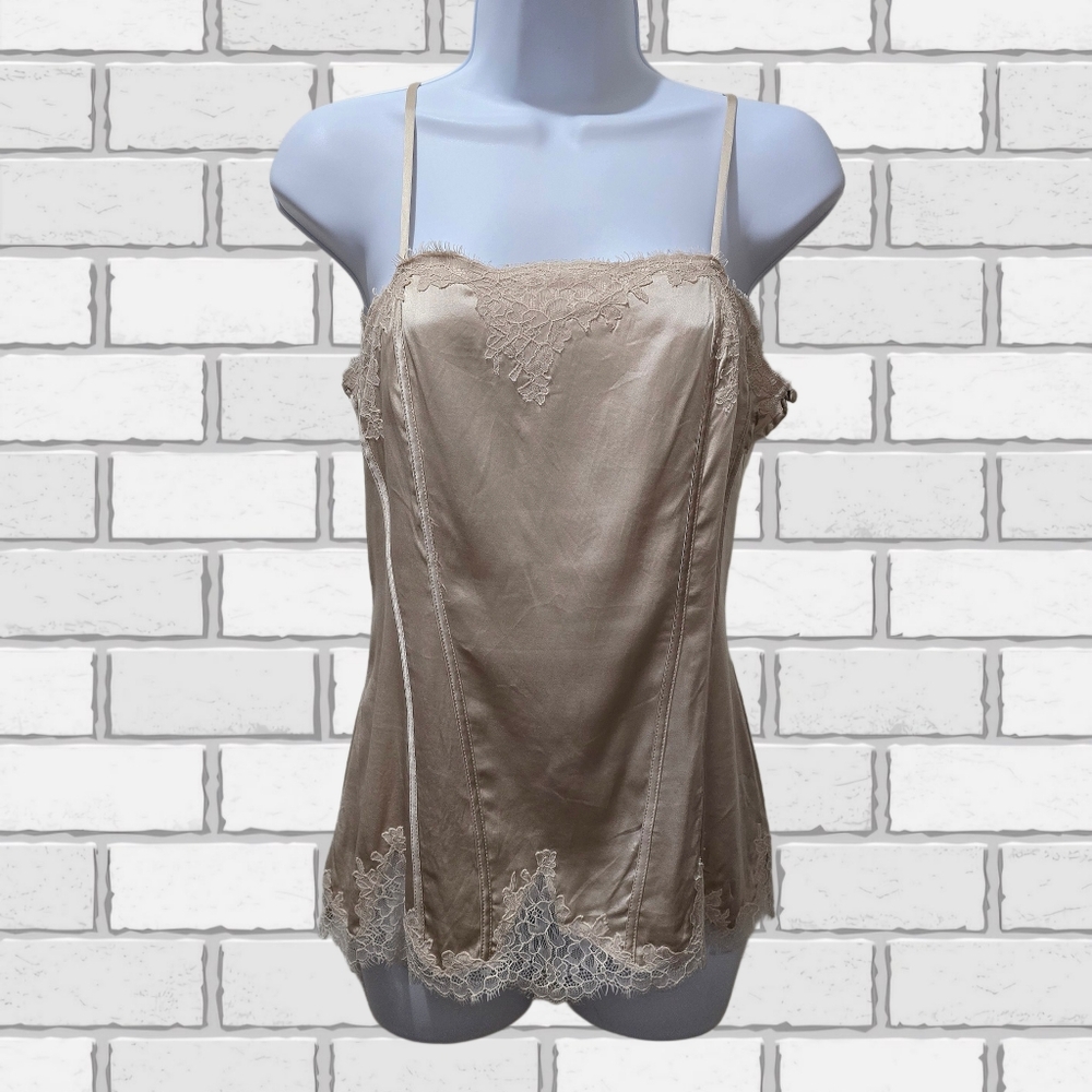 WHBM | Silk Stretch Champagne Spaghetti Strap Camisole - XS